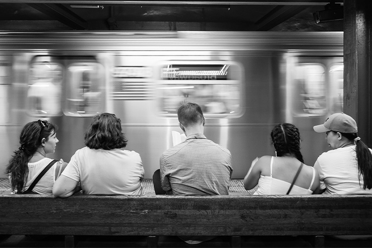 People at An NYC Subway Station